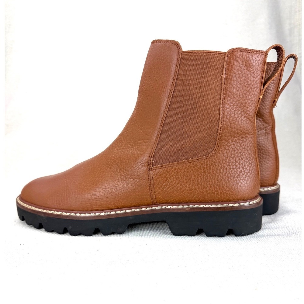 Madewell The Carina Boot English Saddle Brown Pebbled Leather‎ Lug Chelsea Boots - Picture 6 of 12